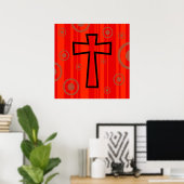 Funky Cross Poster (Thuiskantoor)