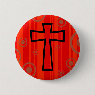 Funky Cross Ronde Button 5,7 Cm