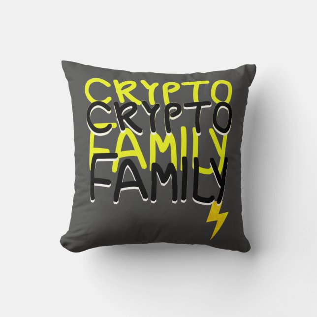 Funky Crypto Family Energy Power Sign Kussen (Voorkant)