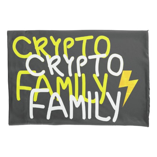 Funky Crypto Family Energy Power Sign Kussensloop (Voorkant)