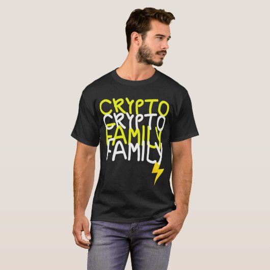 Funky Crypto Family Energy Power Sign T-shirt (Voorkant volledig)