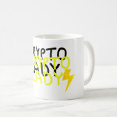 Funky Crypto Lady Energy Power Sign Koffiemok (Voorkant rechts)