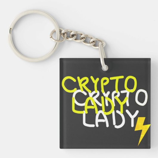 Funky Crypto Lady Energy Power Sign Sleutelhanger (voorkant)