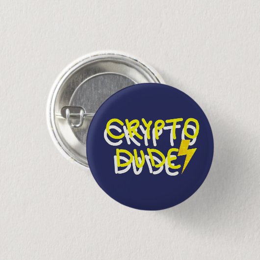 Funky Crypto Man Energy Power Sign Ronde Button 3,2 Cm (Voorkant /achterkant)
