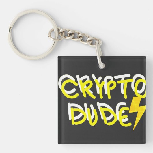 Funky Crypto Man Energy Power Sign Sleutelhanger (voorkant)
