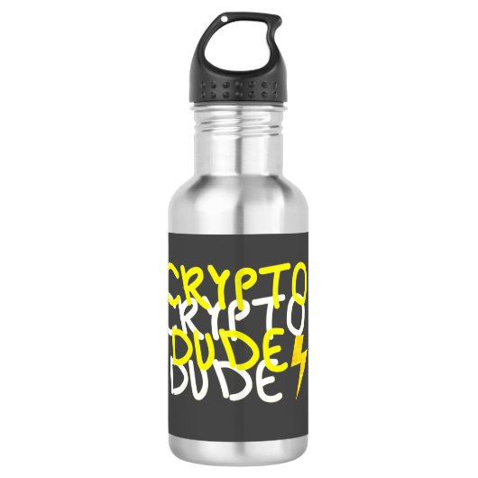 Funky Crypto Man Energy Power Sign Waterfles (Voorkant)