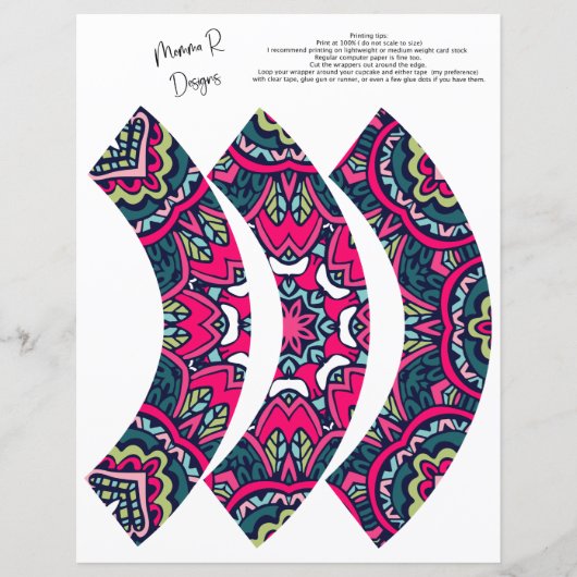 Funky cupcake verpakking, retro print cupcake (Voorkant)