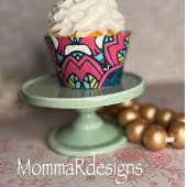 Funky cupcake verpakking, retro print cupcake