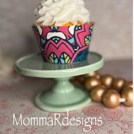Funky cupcake verpakking, retro print cupcake