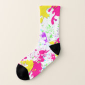 Funky Custom Name Paint Splatter Sokken (Links - buitenkant)