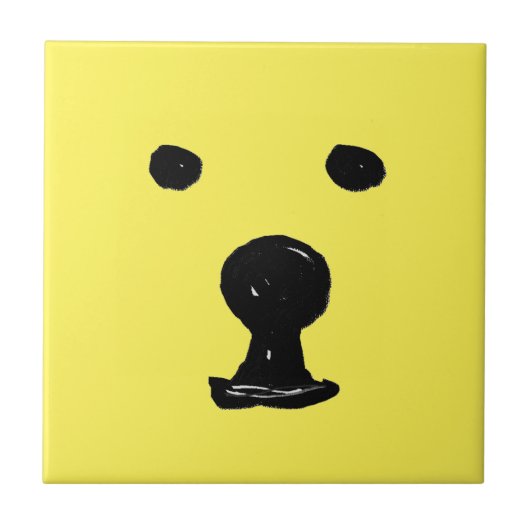 Funky Cute Beer Dog Face Sketch Tegeltje (Voorkant)