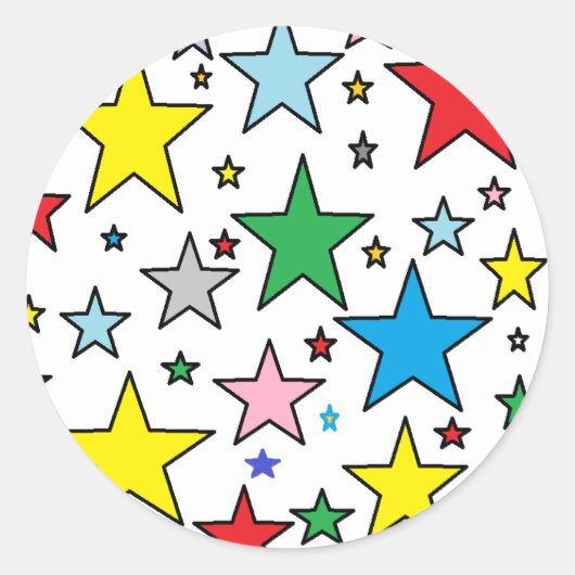 Funky Cute Bright Stars Sticker (Voorkant)