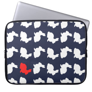 Funky Cute Konijnenharen Patroon Laptop Hoes