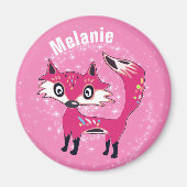 Funky Cute Pink Fox aangepast Magneet (Voorkant)