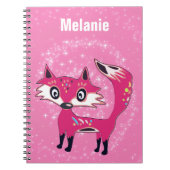 Funky Cute Pink Fox Personalised Notitieboek (Voorkant)