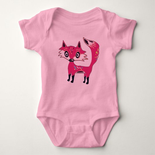 Funky Cute Pink Fox Romper (Voorkant)