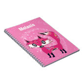 Funky Cute Roze Vos Persoonlijk Notitieboek (Rechterzijde)