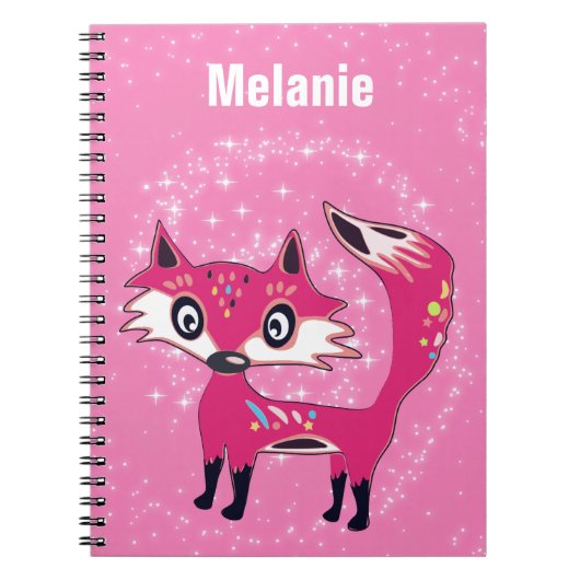 Funky Cute Roze Vos Persoonlijk Notitieboek (Voorkant)