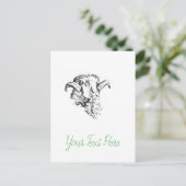 Funky Cute Schaap Ram Briefkaart (Staand voorkant)