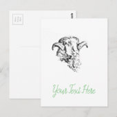 Funky Cute Schaap Ram Briefkaart (Voorkant / Achterkant)
