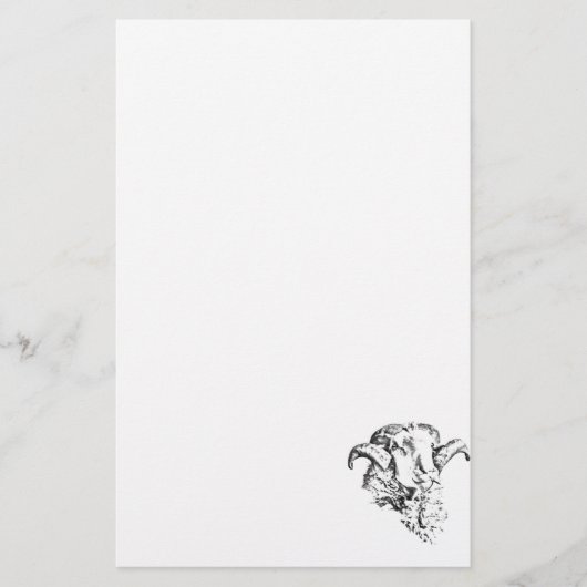 Funky Cute Schaap Ram Briefpapier (Voorkant)
