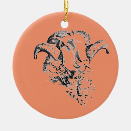 Funky Cute Schaap Ram Keramisch Ornament (Voorkant)