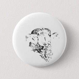 Funky Cute Schaap Ram Ronde Button 5,7 Cm