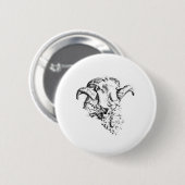 Funky Cute Schaap Ram Ronde Button 5,7 Cm (Voorkant /achterkant)