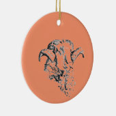 Funky Cute Sheep Ram Keramisch Ornament (Rechts)