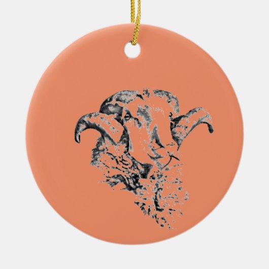 Funky Cute Sheep Ram Keramisch Ornament (Voorkant)