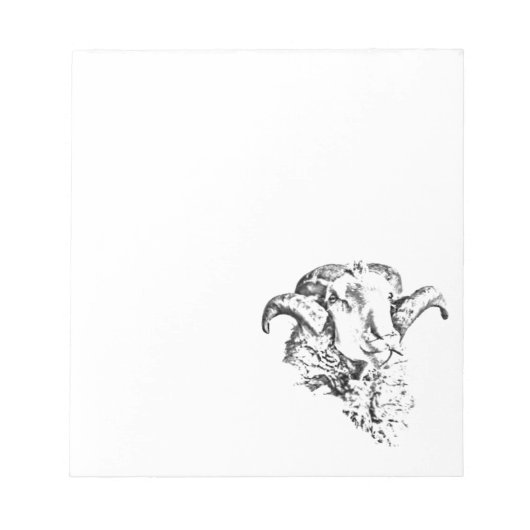 Funky Cute Sheep Ram Notitieblok (Voorkant)