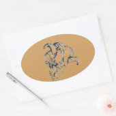 Funky Cute Sheep Ram Ovale Sticker (Envelop)