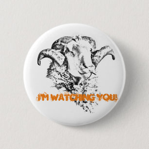 Funky Cute Sheep Ram Ronde Button 5,7 Cm