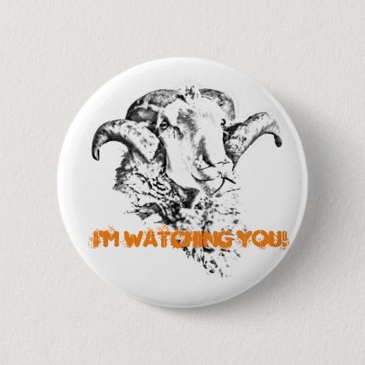 Funky Cute Sheep Ram Ronde Button 5,7 Cm (Voorkant)