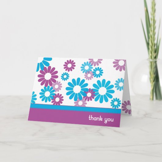 Funky Daisies Bedankt Card (Voorkant)