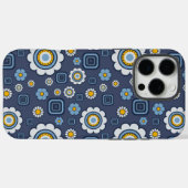 Funky Daisy is in het blauw Case-Mate iPhone Case (Achterkant (horizontaal))