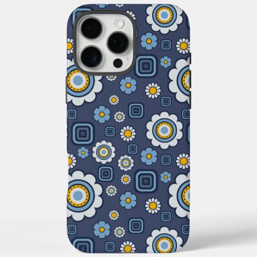 Funky Daisy's In Blauw Case-Mate iPhone Case (Achterkant)