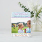 Funky  Damask Photo Wedding Save the Date (Staand voorkant)