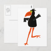 Funky Dancing Crow Cartoon Briefkaart (Voorkant / Achterkant)