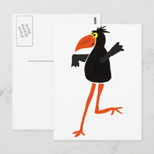 Funky Dancing Crow Cartoon Briefkaart (Voorkant / Achterkant)