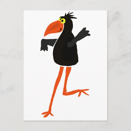 Funky Dancing Crow Cartoon Briefkaart (Voorkant)
