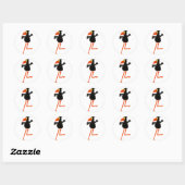 Funky Dancing Crow Cartoon Ronde Sticker (Vel)
