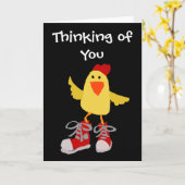 Funky Dancing Yellow Chicken Kaart (Gele Bloem)