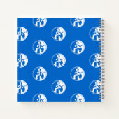 Funky daner White op blauwe grafische kaart Notitieboek (Achterkant)