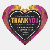 Funky Dank je Abstracte Black+White Heart Sticker (Voorkant)