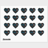 Funky Dank je Abstracte Blauwgroen Mocha Heart Hart Sticker (Vel)