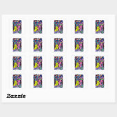 Funky Dansfeest Vierkante Sticker (Vel)