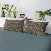 Funky Dark Blauwgroen Blue Taupe Brown Bohemian Ba Kussensloop