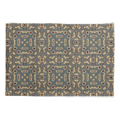 Funky Dark Blauwgroen Blue Taupe Brown Bohemian Ba Kussensloop (Achterkant-Links)