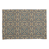 Funky Dark Blauwgroen Blue Taupe Brown Bohemian Ba Kussensloop (Voorkant-Rechts)